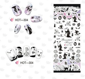 Fashion Halloween Ghost Spider Water Transfer Stickers For Nail Accessory  HOT304-306