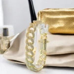 Fashion Jewelry Bracelets Cubic Zirconia Jewelry Hip Hop Necklace Men 925 Jewelry Cuban Link Chain 18K Gold Plated Bangles