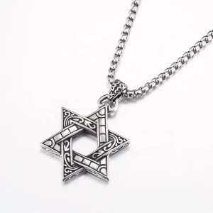 fashion jewelry retro star necklace stainless steel pendant and necklace for men & women