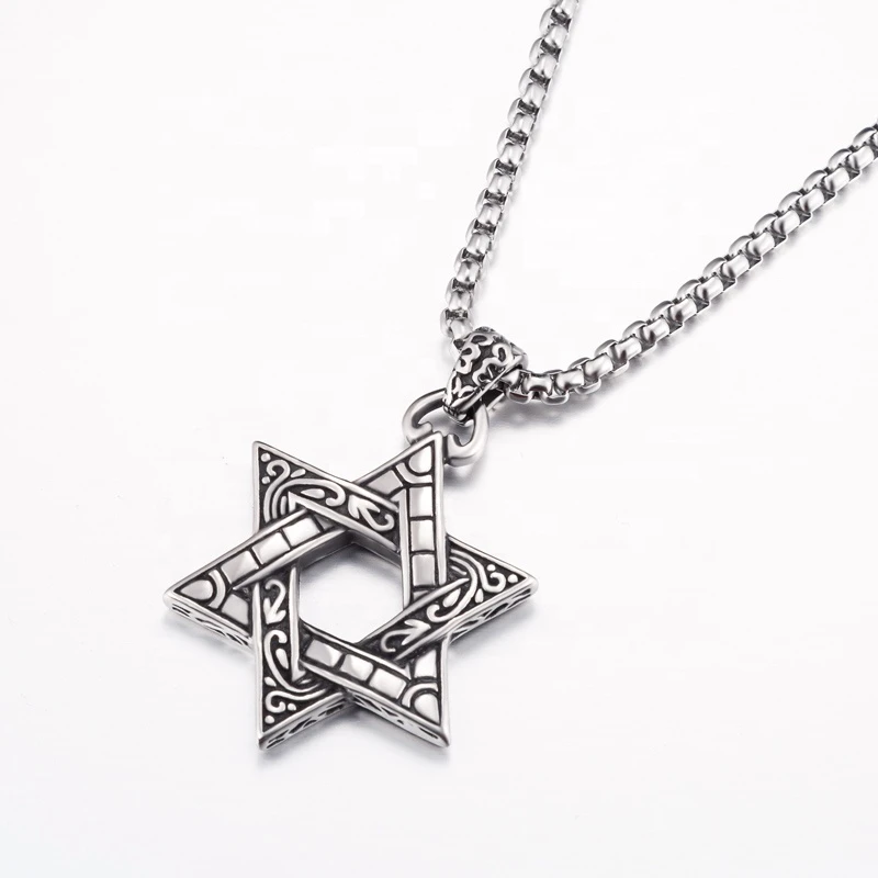 fashion jewelry retro star necklace stainless steel pendant and necklace for men & women