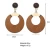 Import Fashion Natural Wood Drop Earrings For Women Retro Elegant Brown Black Wooden Round Dangle Earrings Gifts Jewelry from China