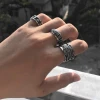 Fashion personality retro ring domineering index finger single titanium steel ring men
