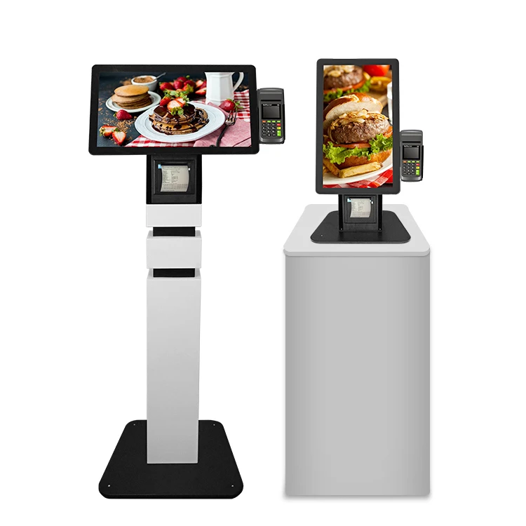 Fast Food Restaurant Prepaid cashless smart Touch screen self Ordering automatic barcode scanner Payment Kiosk