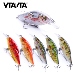 Fishing Lures Wholesale 75mm 11g  minnow Fishing Lure Winter Ice Fishing Tackle Vibration Spinner Lip Crankbait