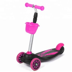 Flashing PU wheel baby scooter with thick foot pedal