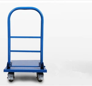 Flat bed cart with foldable handle