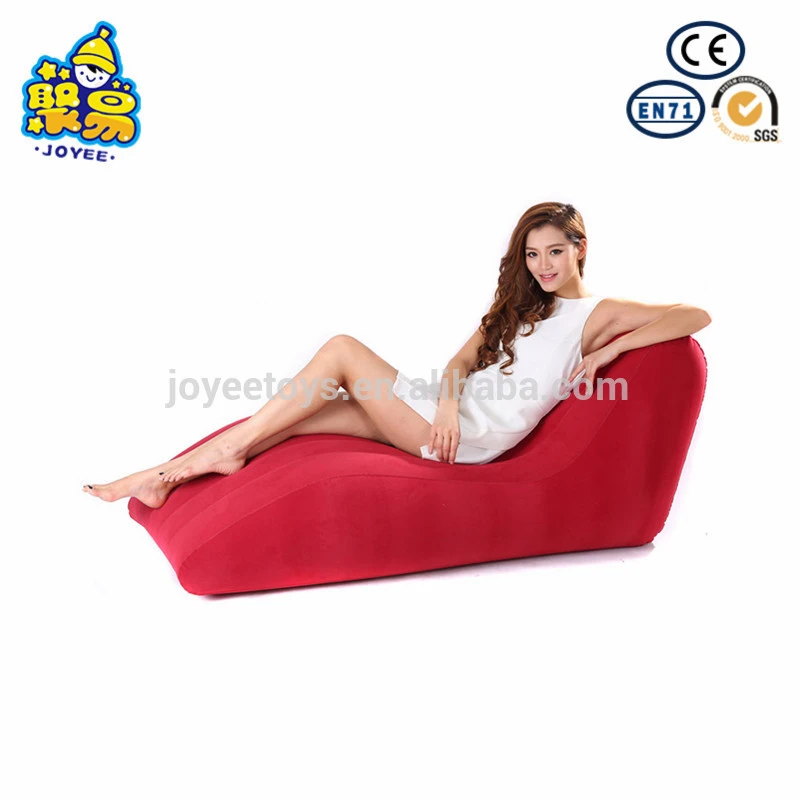Flocking S type adult clear inflatable sofa chair