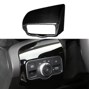 For Mercedes Benz A CLA Class C118 CLA180 CLA200 W177 V177 A180 A45 Carbon Fiber Interior Headlight Switch Button Cover Trim