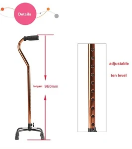 Four-foot retractable canes elderly quad walking stick