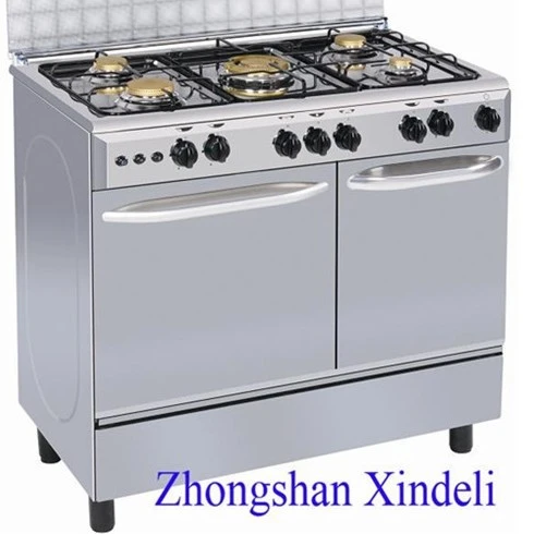 free standing gas oven double oven, gas oven in South Africa 90*60cm, mirror stainless steel gas cooker roasted whole chicken