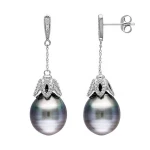 Freshwater Black Pearl Earring Fashion Style Dangle Stud Pearl Earring Jewelry