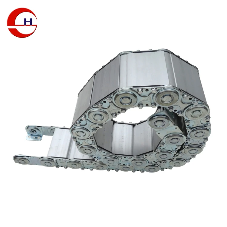 Fully Closed Type Flexible Stainless Steel Cable Drag Chain With Metal Connecter