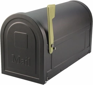 Galvanized Steel Black, Post-Mount American Mailbox, US mailbox
