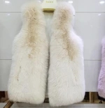 Girls Fashion Warm Waistcoat Blue Fox Fur Sleeveless Vest