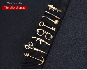 Glasses Anchor Mustache Shape Key Tie Clip Bar Crystal Tie Clips Pin