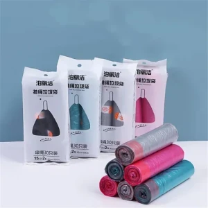 Good Bearing Capacity Garbage Plastic Bag Household Strong Tough Disposable Drawstring Garbage Bags