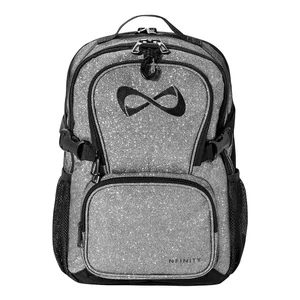 Gray Sparkle Petite Backpack - Black Logo