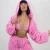 Import Hairy Pink Sexy 3 Piece Set Women Clothes 2021 Streetwear Rave Party Clothes Nightclub Fashion Outfits Matching Sets Women from China