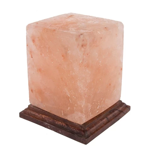 Hand-carved Himalayan Salt Crystal Rose Shape Salt Rock Lamp with Wooden Base for Health Care