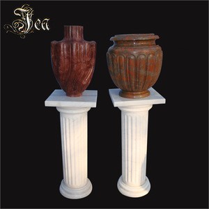 Hand Carved Stone Flower Pot Marble Vase