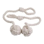 Hand Knitting Window Curtain Tiebacks Pack Cotton Rope Holdbacks for Window Sheer and Blackout Panels