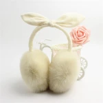 Hand made rabbit fur earmuffs/faux fur ear muff/fur earmuff