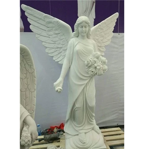 Buy Handmade Life Size Cemetery Weeping Angel Marble Statues White ...