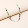 Handmade Rainbow Necklace Seed Bead Baroque Pearl Necklace Women Accessories