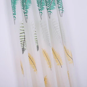 Hawaiian beach style simple design embroidered sheer curtain fabric sheer fabric curtain sheer panel curtains