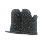 Heat Resistant Microwave Oven Gloves for Baking and Kitchen One Pair Cotton Oven Mitts with Anti-slip Silicone