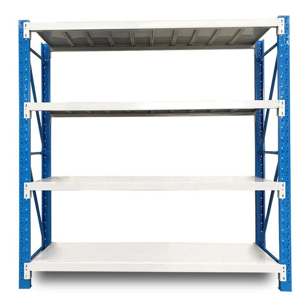 Height adjustable 4 layer metal shelf storage rack system