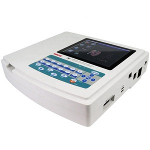 High quality 12 Channel ECG machine,Touch Screen ECG and  data transfer by Software  PC ECG