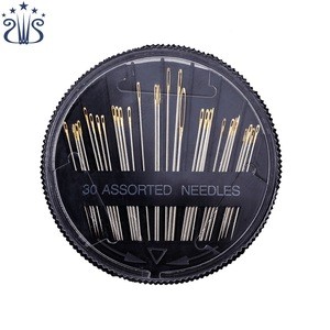 High Quality 30pcs Assorted Compact Golden Eye Hand Sewing Needle with Gold Tail