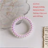 High Quality AB color Stretchy Curly Cord Coil Plastic Telephone Wire Ponytail Hair Ties