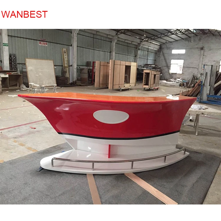 High Quality Boat Style Red Marble Stone Home Used Bar Counter