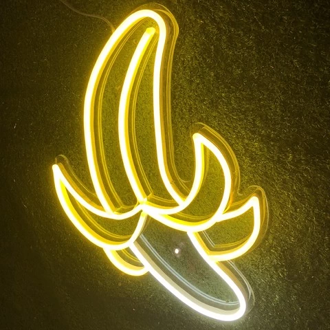 high quality Custom banana logo Neon Acrylic Sign led acrylic letter sign letters name board led light acrylic logo sign