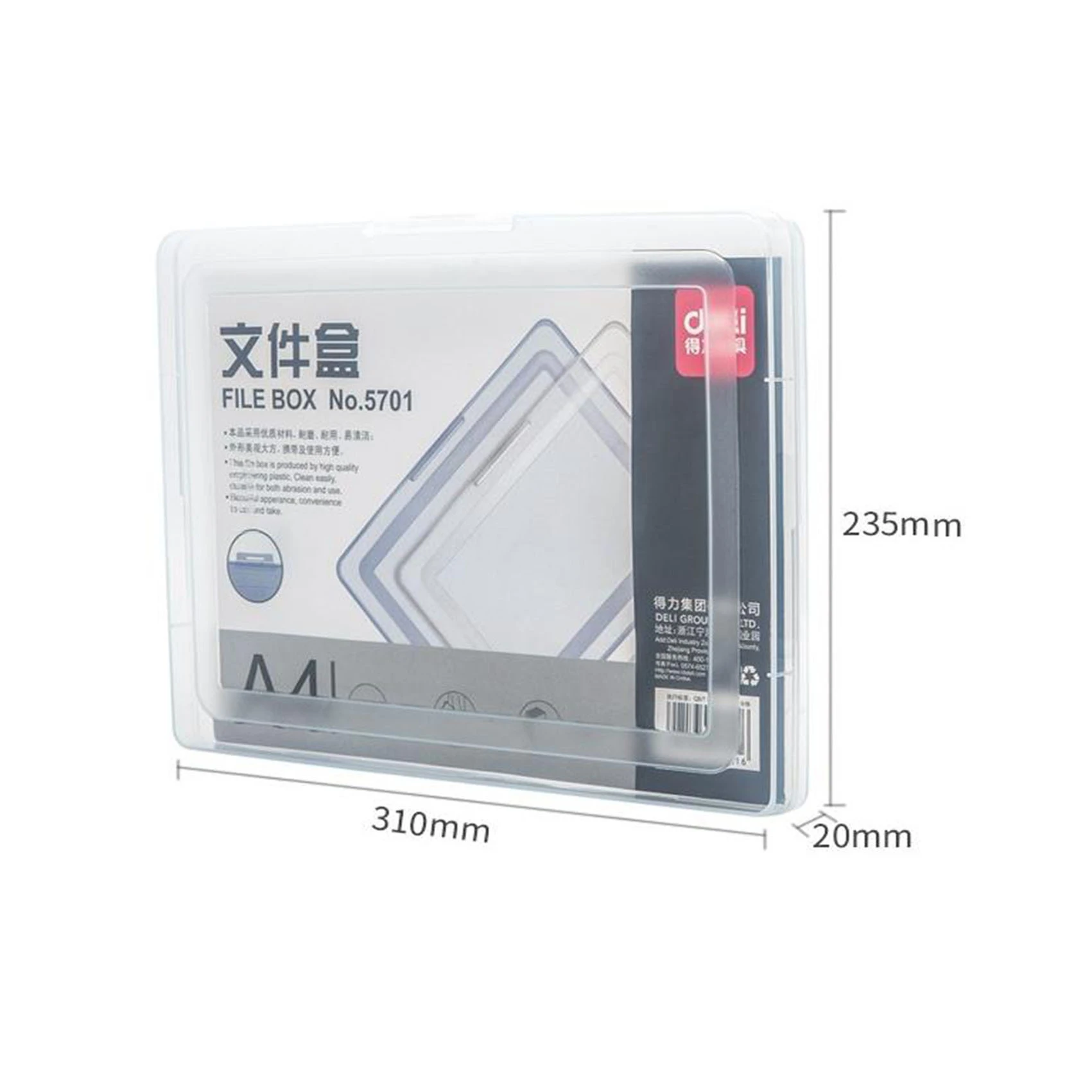 High Quality Deli Office Supply Document Storage A4 PP File Holder Transparent Profile Box