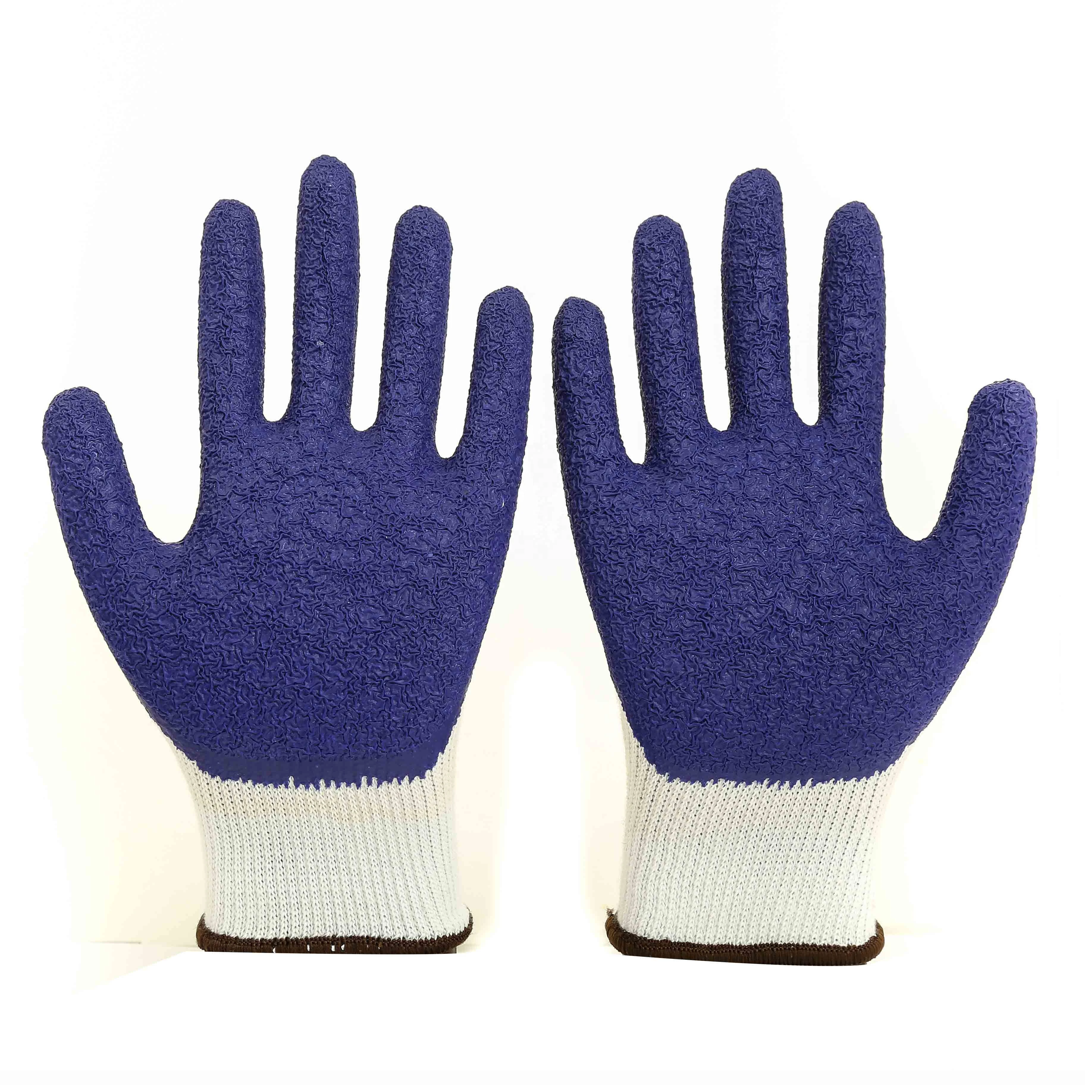 High Quality Durable Blue Latex Safety Industrial Gloves Construction Working