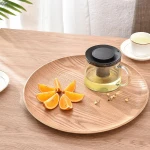 High Quality Luxury Round Ash Veneer Poplar Plywood Food Serving Tray