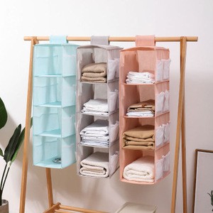 High quality modern style non woven storage bag wardrobe multilayer hanging bag clothes storage organizer