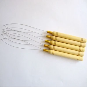 High quality professional hair extension tools wooden hook needles/pulling needles