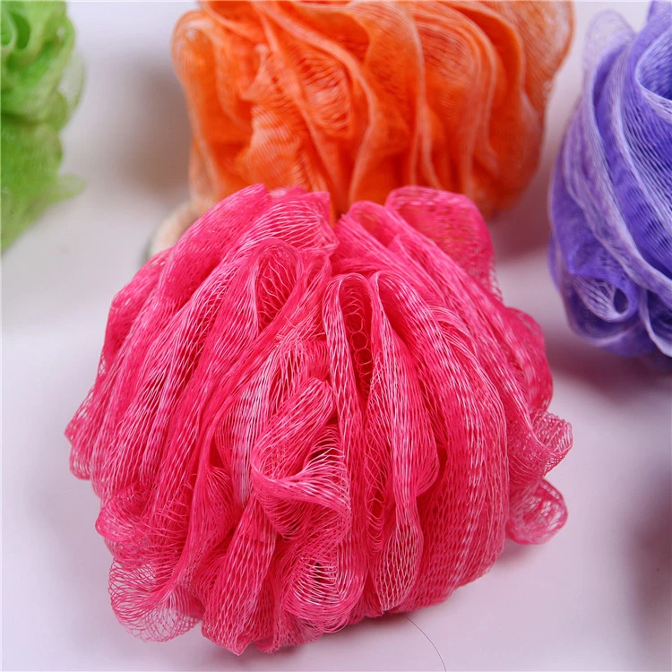 High quality shiny color natural loofah soft mesh body brush bath sea sponge