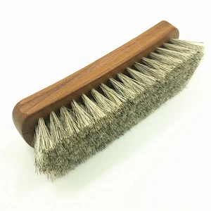 High Quality Shoe Polish Buffing Brush Wood Horsehair Bristles Boot Care Clean