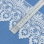 High quality white 100% polyester embroidery water - soluble lace fabric for dresses