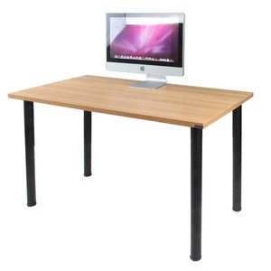 High quality wood furniture particle board desk computer desk table with steel tube legs