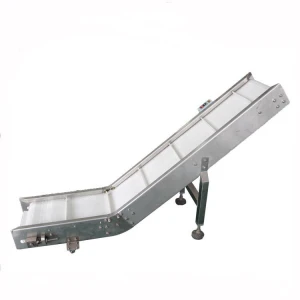 High speed food grade inclined belt take away conveyor