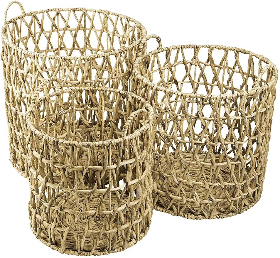 Home appliances Water hyacinth basket pieces in different sizes best seller 2020