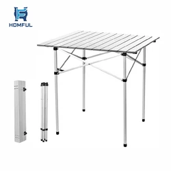 HOMFUL Portable Aluminum Sheet Outdoor Folding Table  Steel Tube Foldable Camping Chair