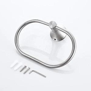 HONVEY 304 SUS Stainless Steel Brushed Oval Bathroom Accessory Towel Ring