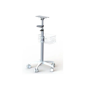 Hot-Hospital Use Bedside Mobile hospital trolly&amp; Monitor Trolley with Basket